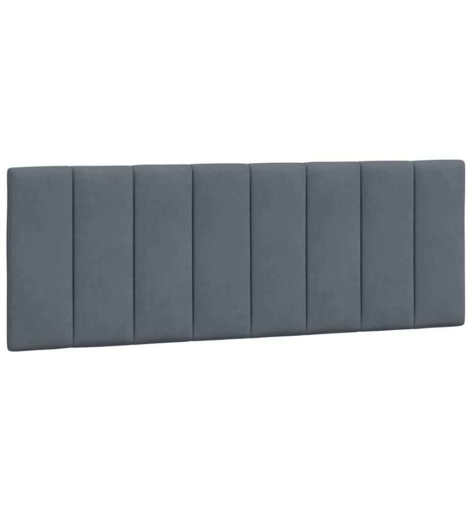Kopfteil-Kissen "Hanko" Dunkelgrau 120 cm Samt