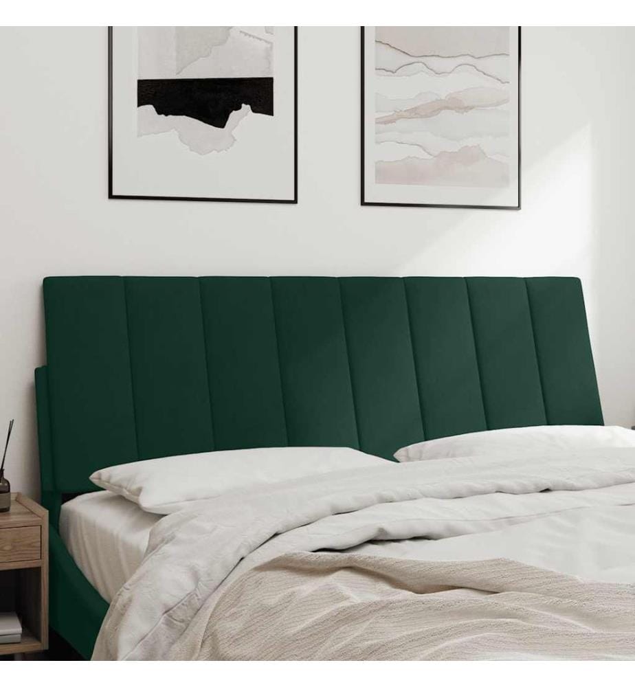Coussin de tête de lit Hanko vert foncé 120 cm velours