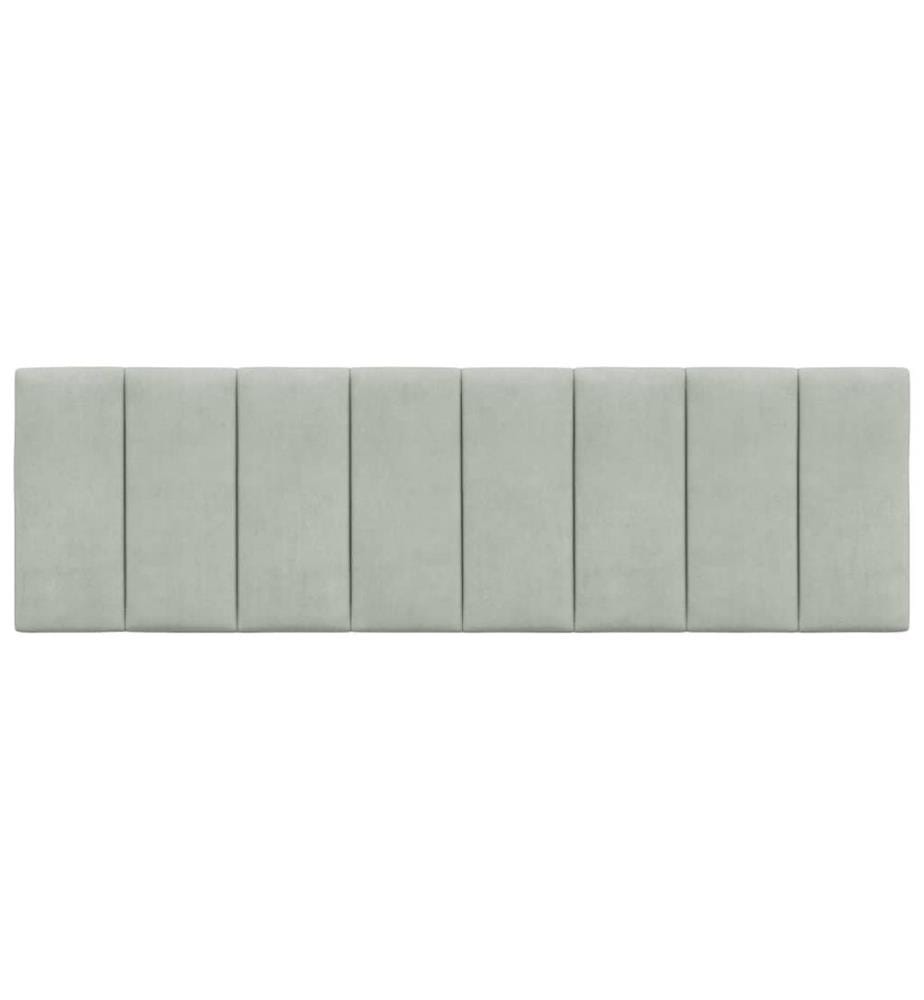 Kopfteil-Kissen "Hanko" Hellgrau 160 cm Samt