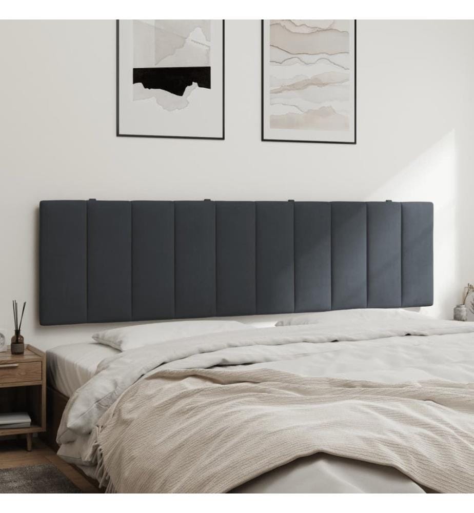 Kopfteil-Kissen "Hanko" Dunkelgrau 180 cm Samt