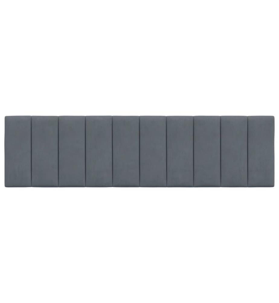 Kopfteil-Kissen "Hanko" Dunkelgrau 180 cm Samt