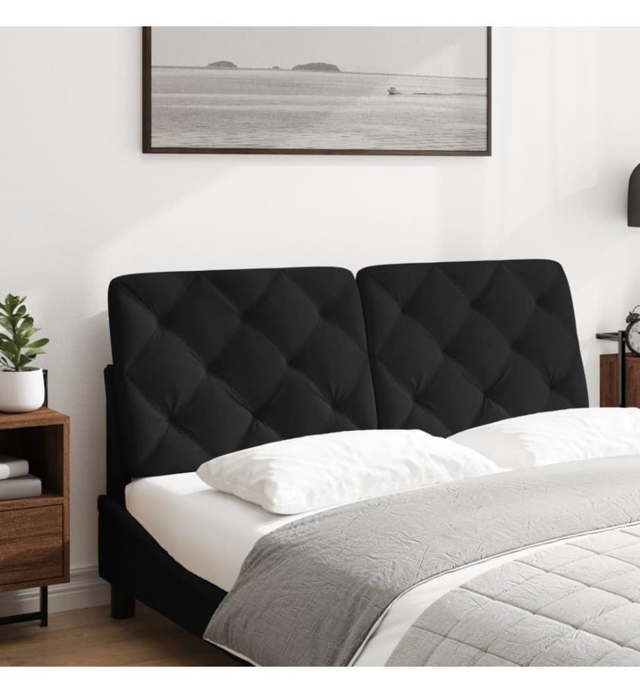 Coussin de tête de lit noir 120 cm velours