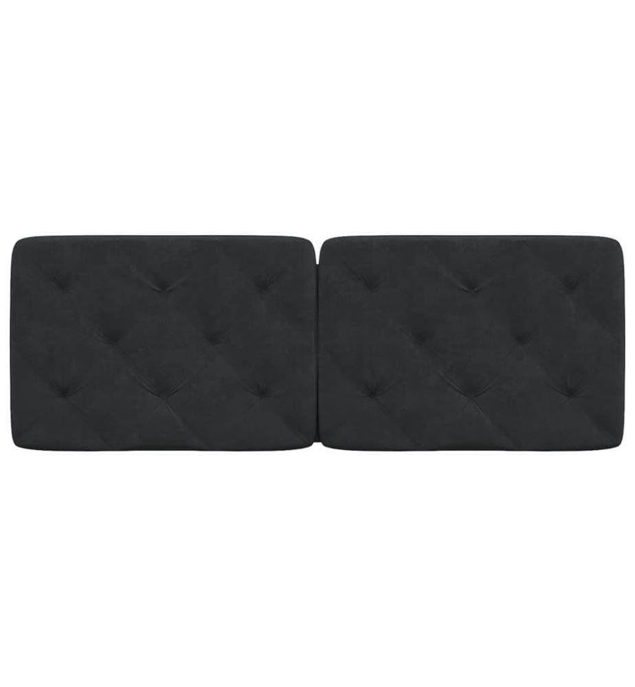 Coussin de tête de lit noir 120 cm velours