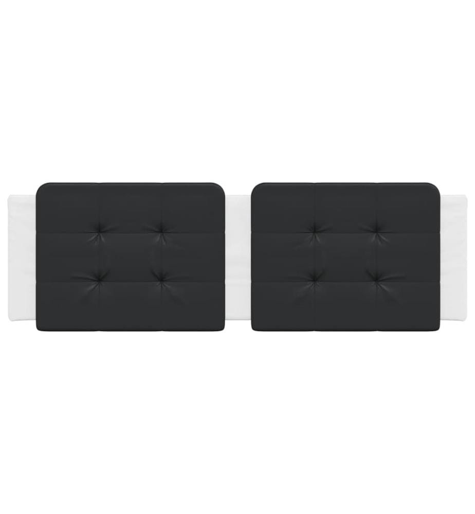 Coussin de tête de lit Zadar noir et blanc 160 cm similicuir