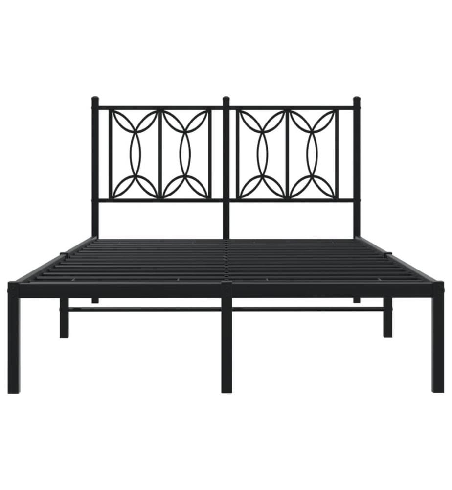Bettgestell mit Kopfteil Metall Schwarz 120x200 cm