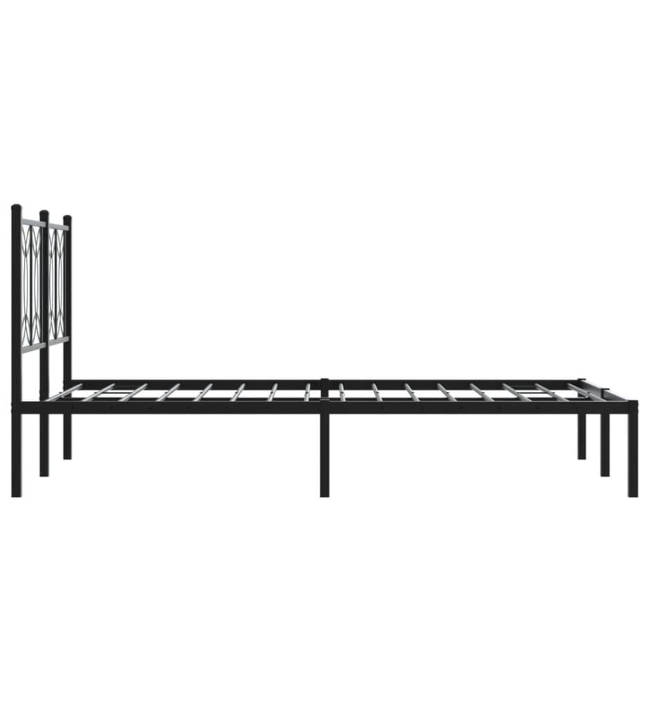 Bettgestell mit Kopfteil Metall Schwarz 120x200 cm