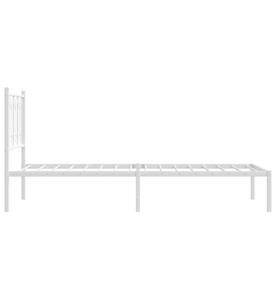 Bettgestell mit Kopfteil Metall Weiss 80x200 cm