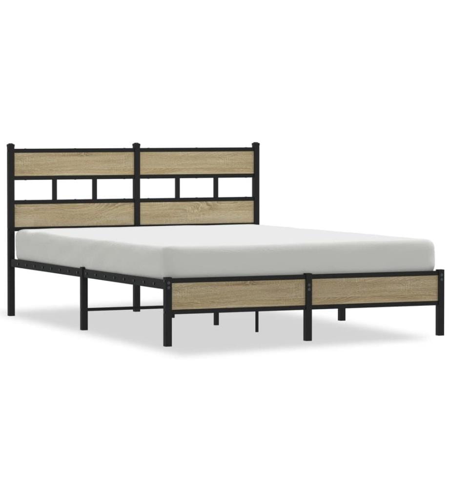 Cadre de lit sans matelas chêne sonoma 140x200 cm