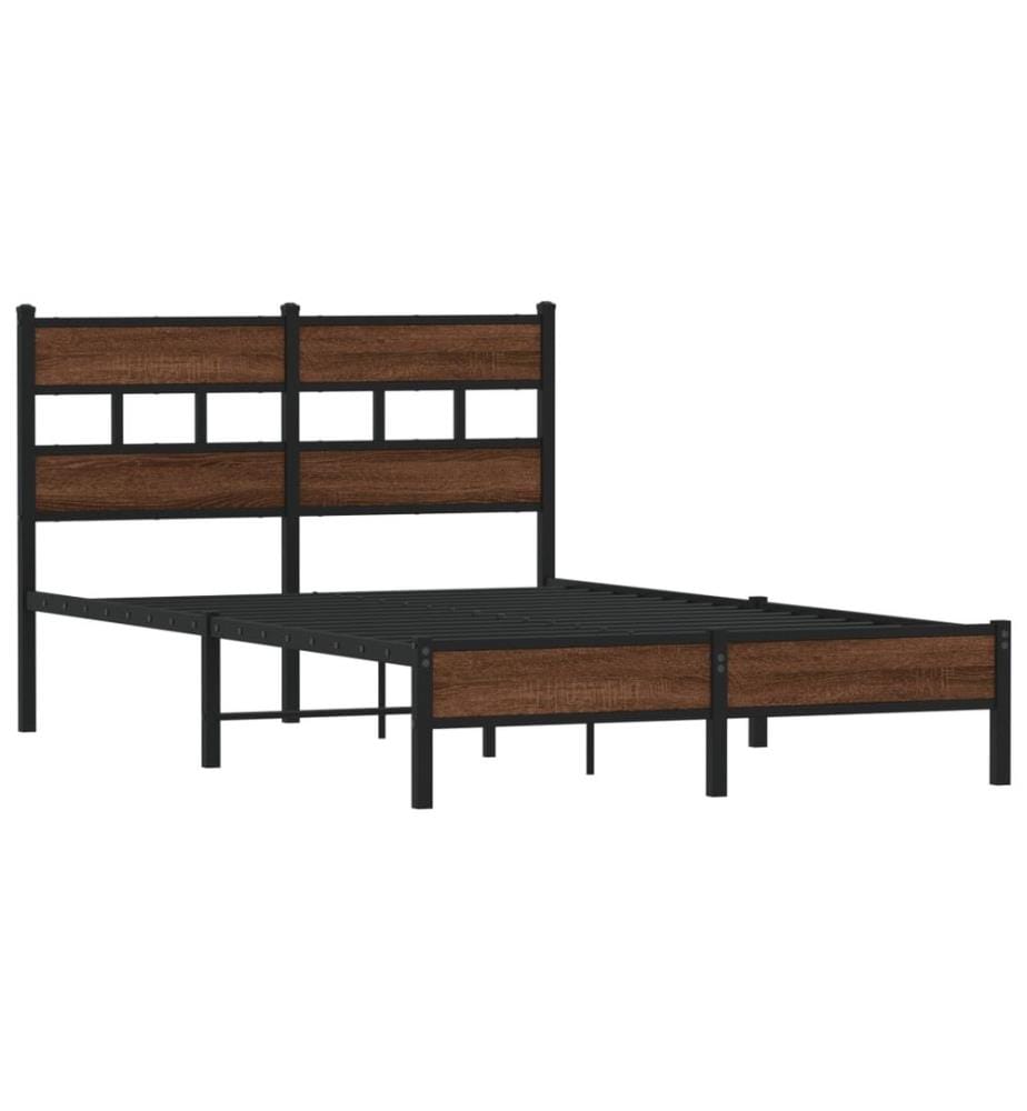 Cadre de lit sans matelas chêne marron 120x200 cm