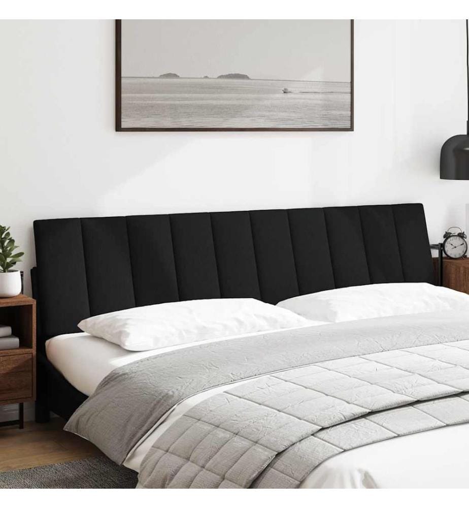 Coussin de tête de lit Hanko noir 200 cm tissu