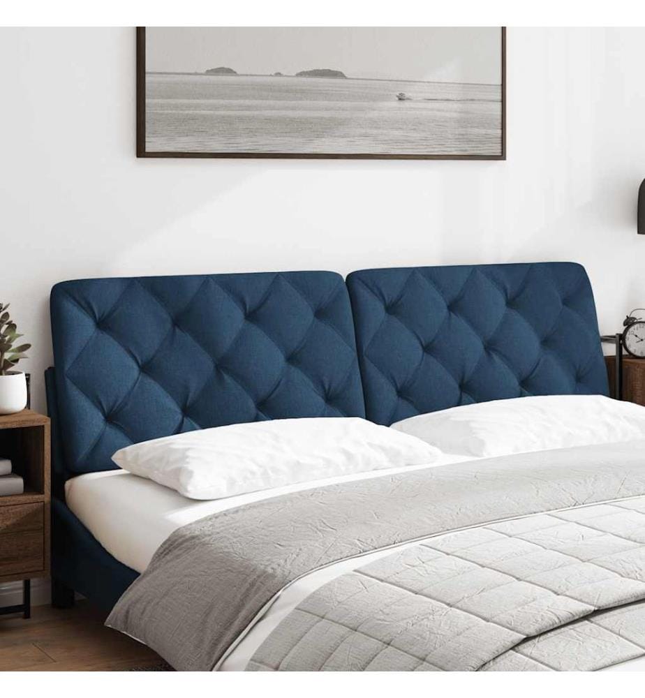 Coussin de tête de lit bleu 180 cm tissu