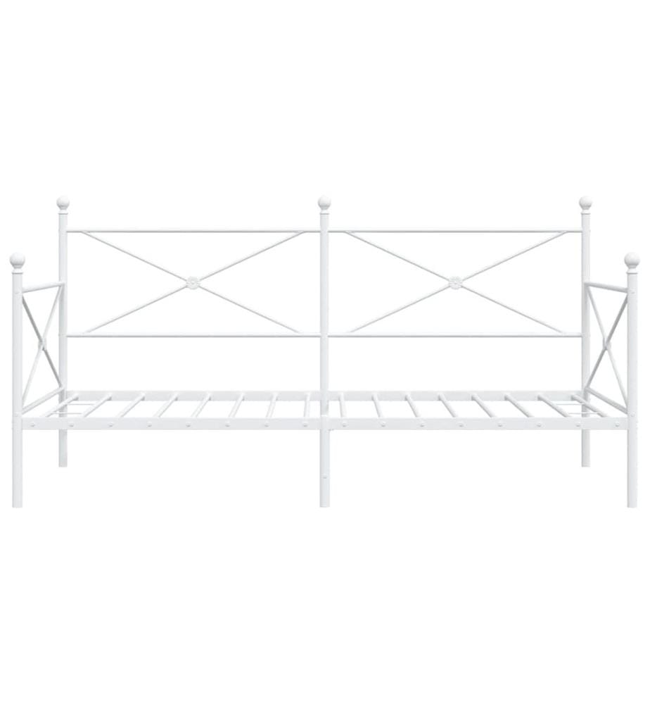Lit de repos sans matelas blanc 100x200 cm acier