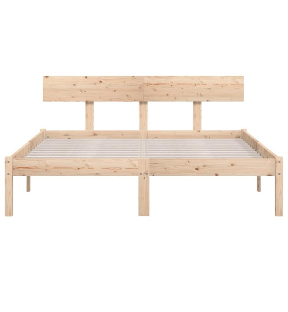 Cadre de lit sans matelas bois massif 140x200 cm