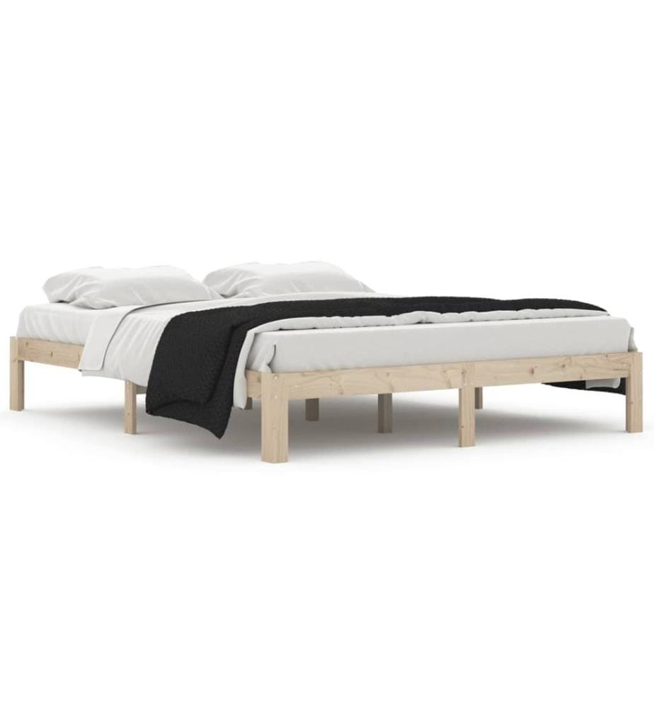Cadre de lit sans matelas bois massif de pin 160x200 cm
