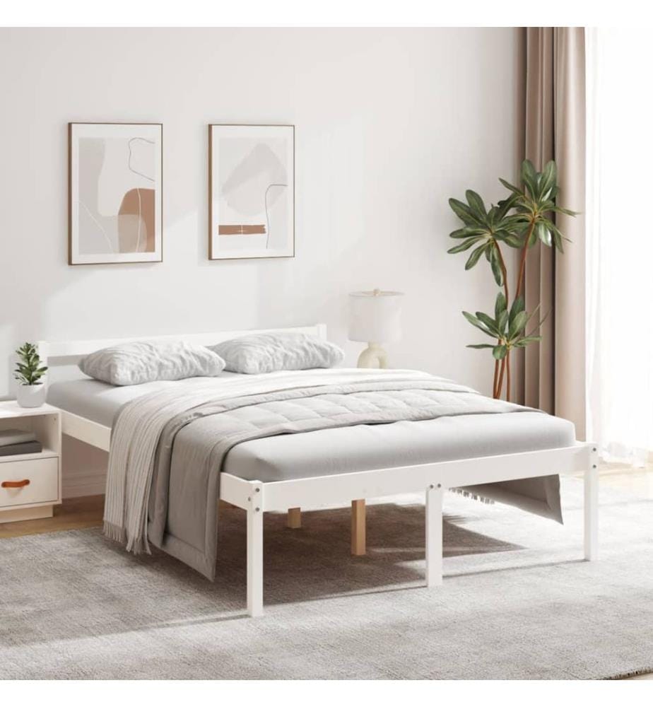 Lit pour personne âgée sans matelas 140x190 cm bois pin massif