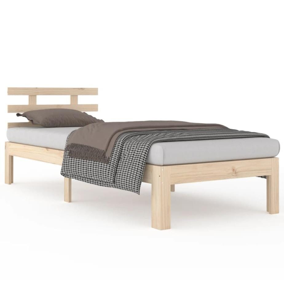 Cadre de lit sans matelas bois massif 90x200 cm