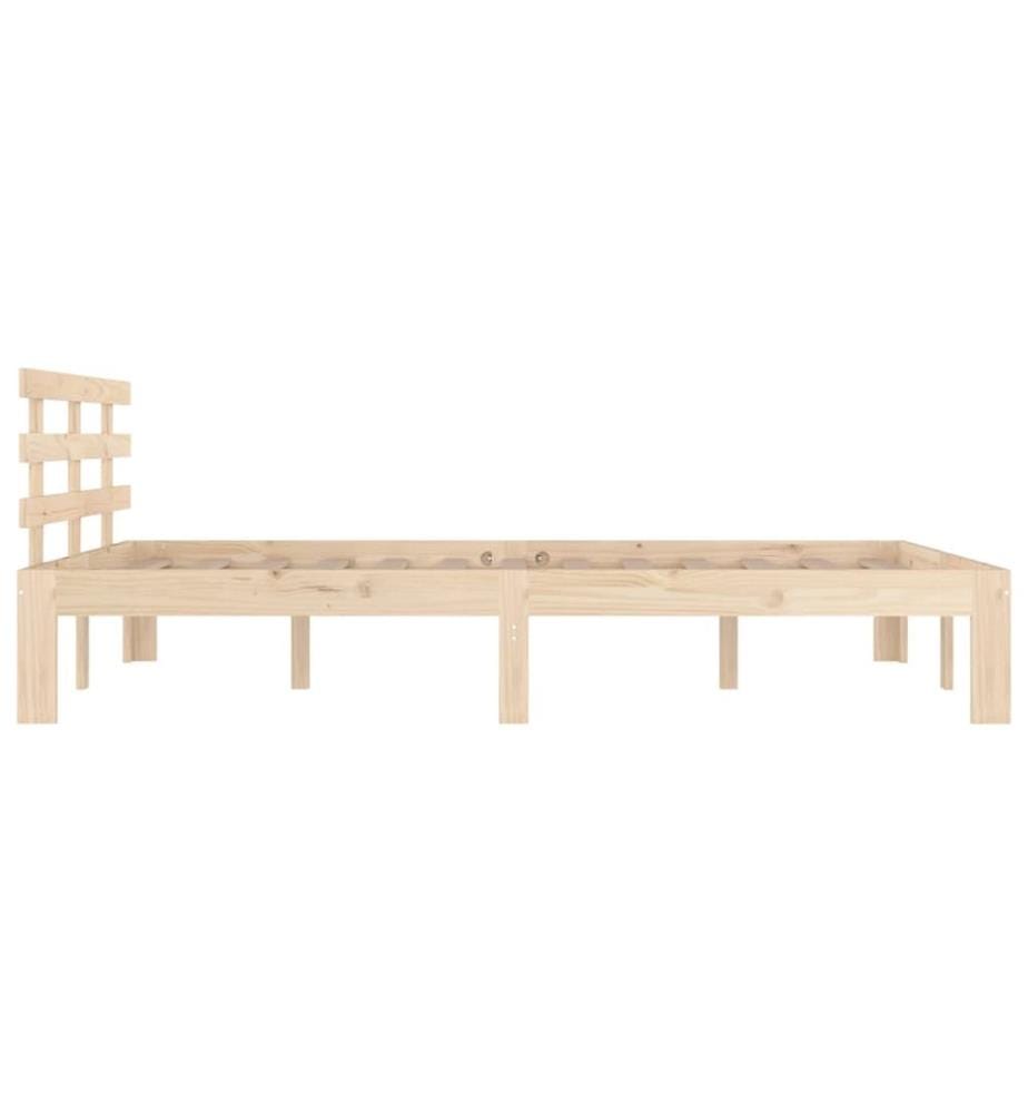 Cadre de lit sans matelas bois massif 140x200 cm