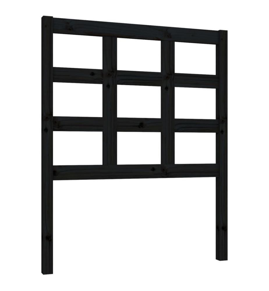 Tête de lit Noir 80,5x4x100 cm Bois massif de pin