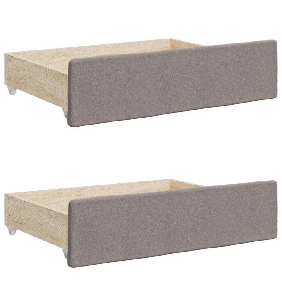 Bettschubladen 2 Stk. Taupe Holzwerkstoff und Stoff