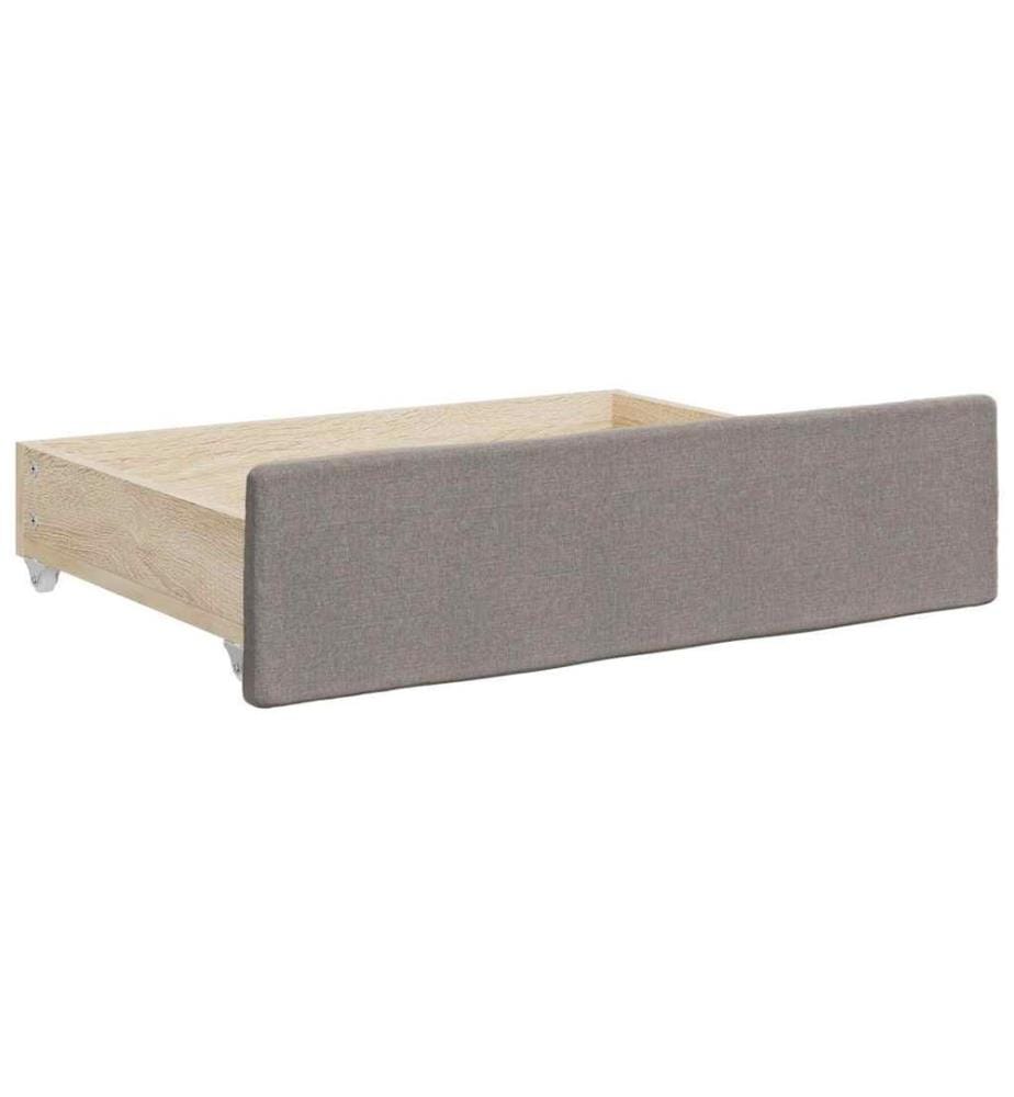 Bettschubladen 2 Stk. Taupe Holzwerkstoff und Stoff