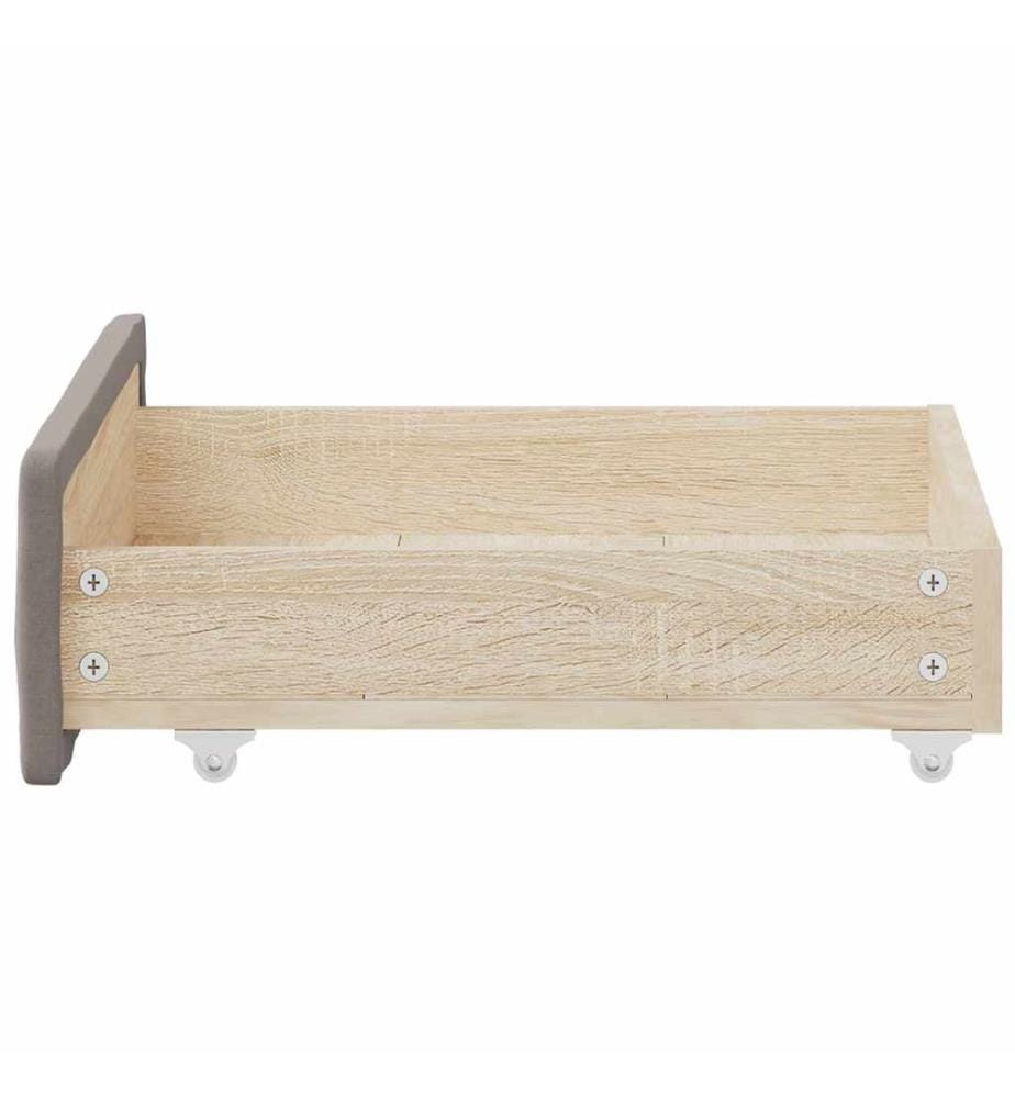 Bettschubladen 2 Stk. Taupe Holzwerkstoff und Stoff