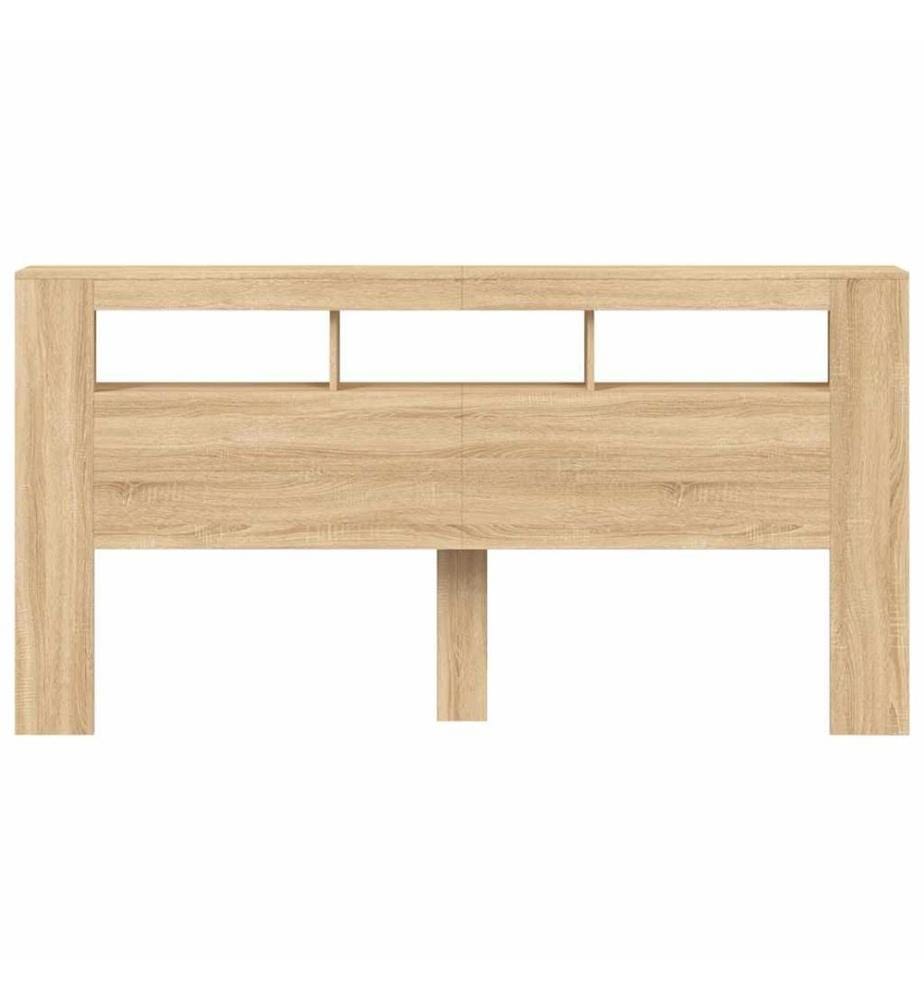 LED-Kopfteil Sonoma Eiche 200x18,5x103,5 cm Holzwerkstoff