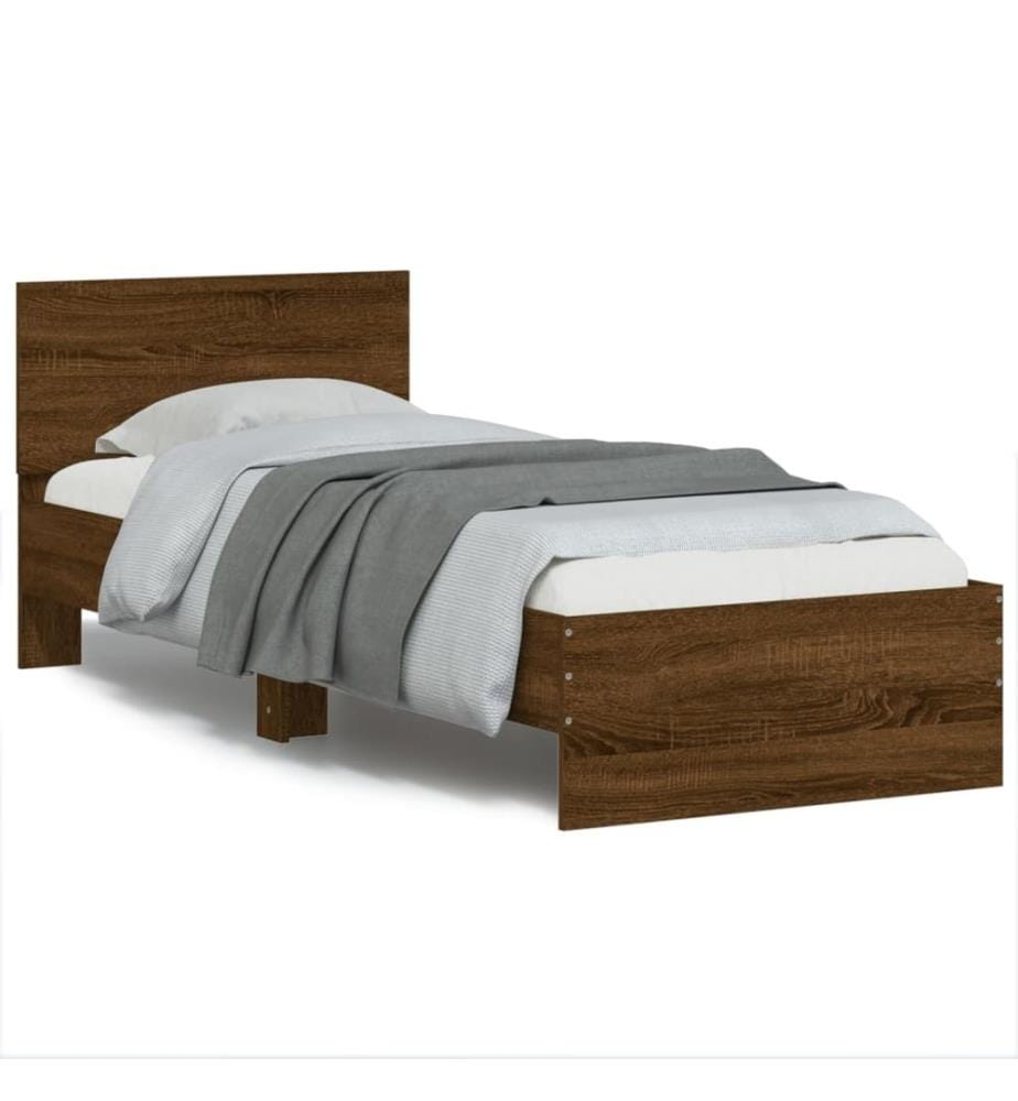 Cadre de lit sans matelas avec tête de lit 90x200 cm