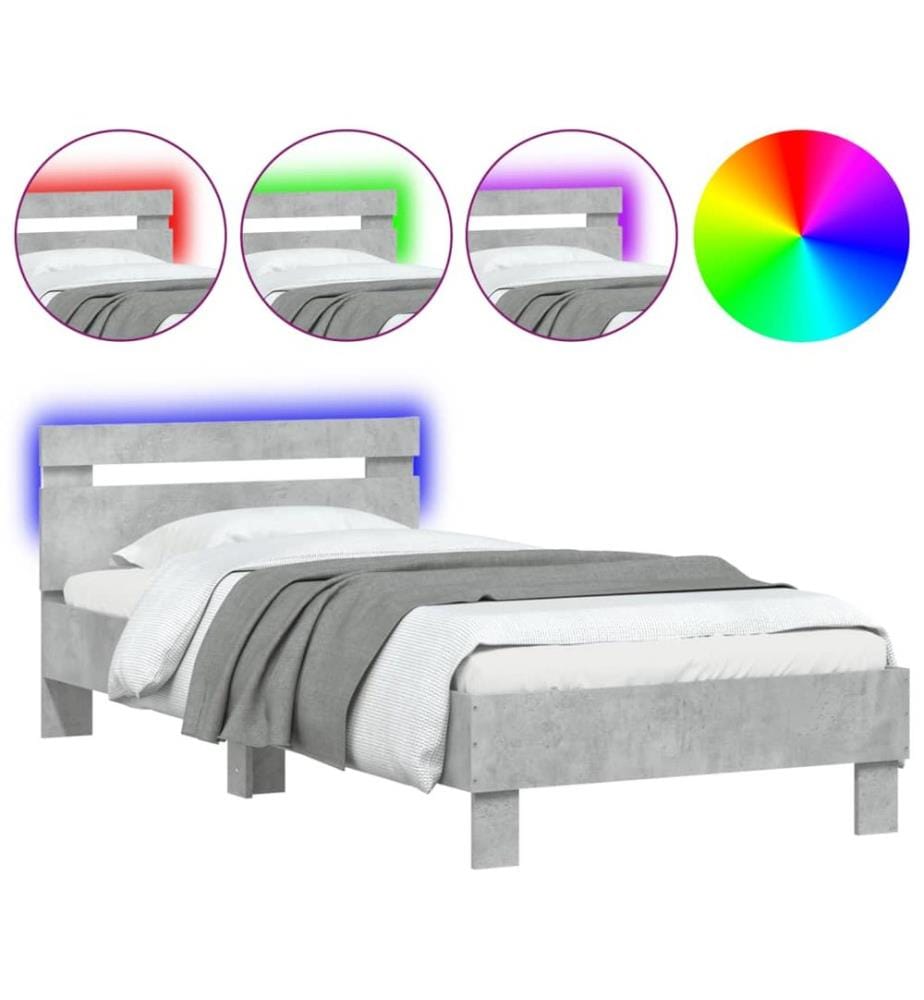 Cadre de lit sans matelas avec lumières LED 90x200 cm