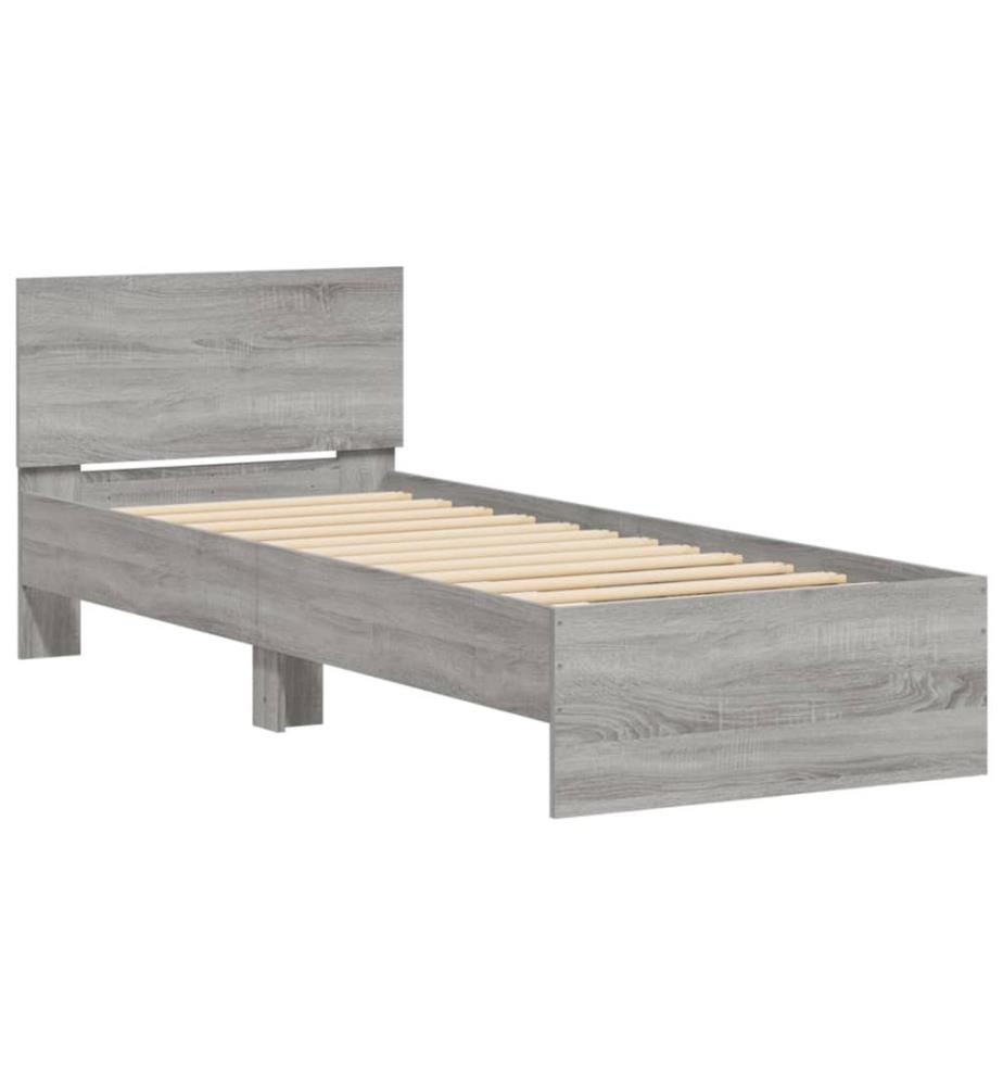 Cadre de lit sans matelas avec lumières LED 75x190 cm