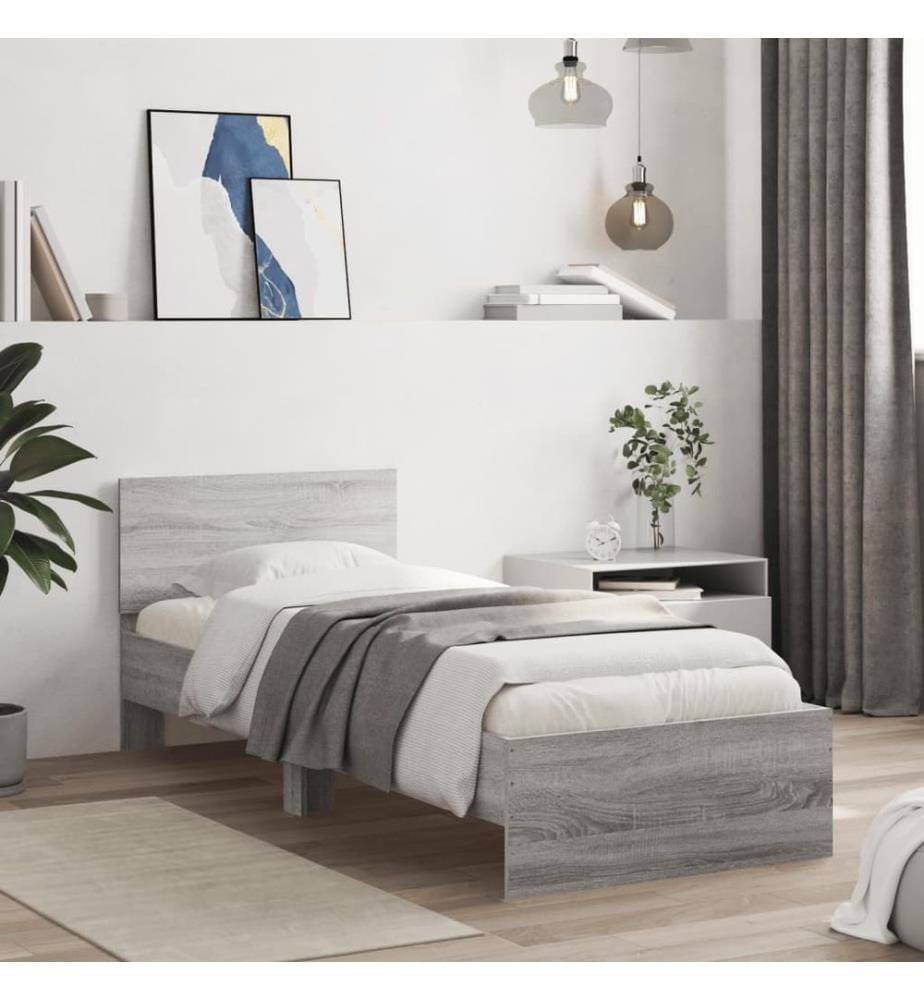Cadre de lit sans matelas avec lumières LED 75x190 cm