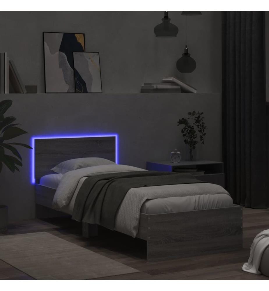 Cadre de lit sans matelas avec lumières LED 75x190 cm