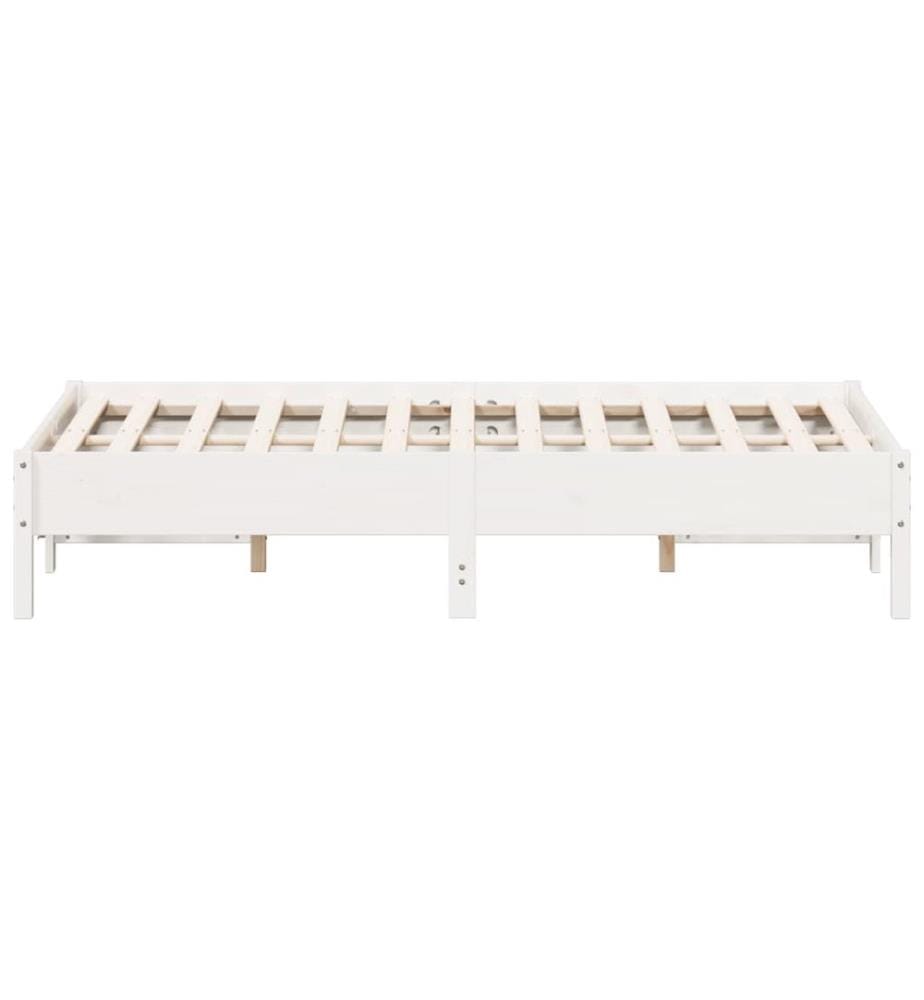 Cadre de lit sans matelas blanc 120x190 cm bois de pin massif