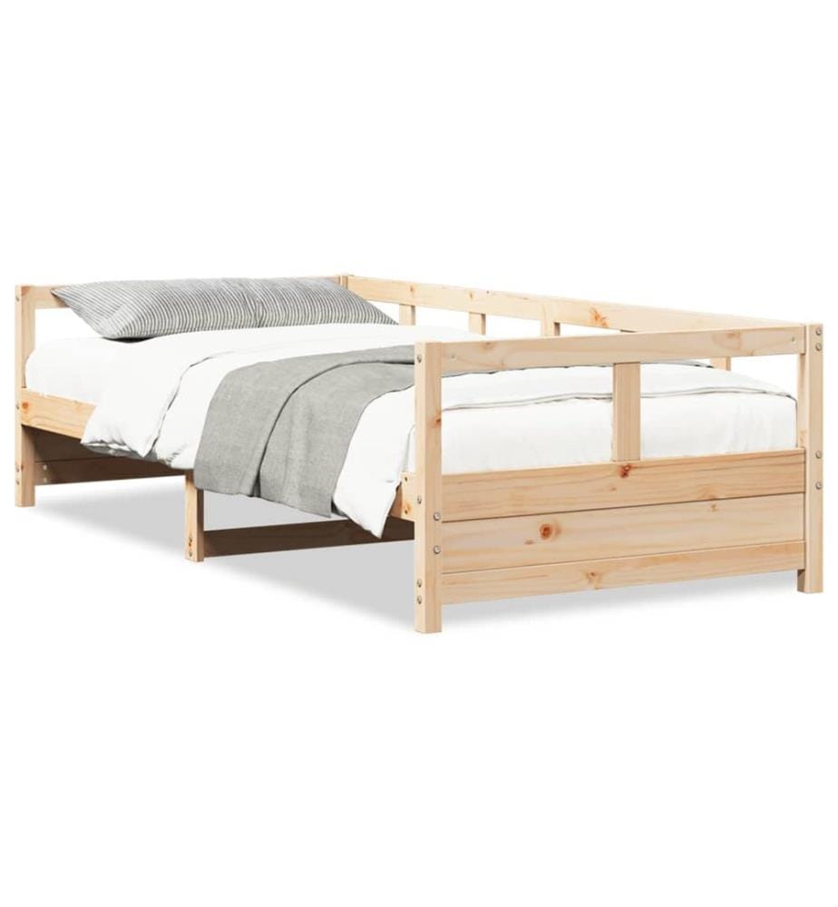 Lit de jour sans matelas naturel 80x200 cm bois pin massif