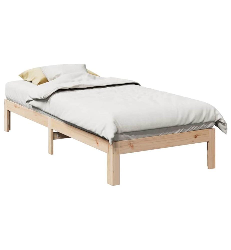 Cadre de lit sans matelas 80x200 cm bois massif de pin