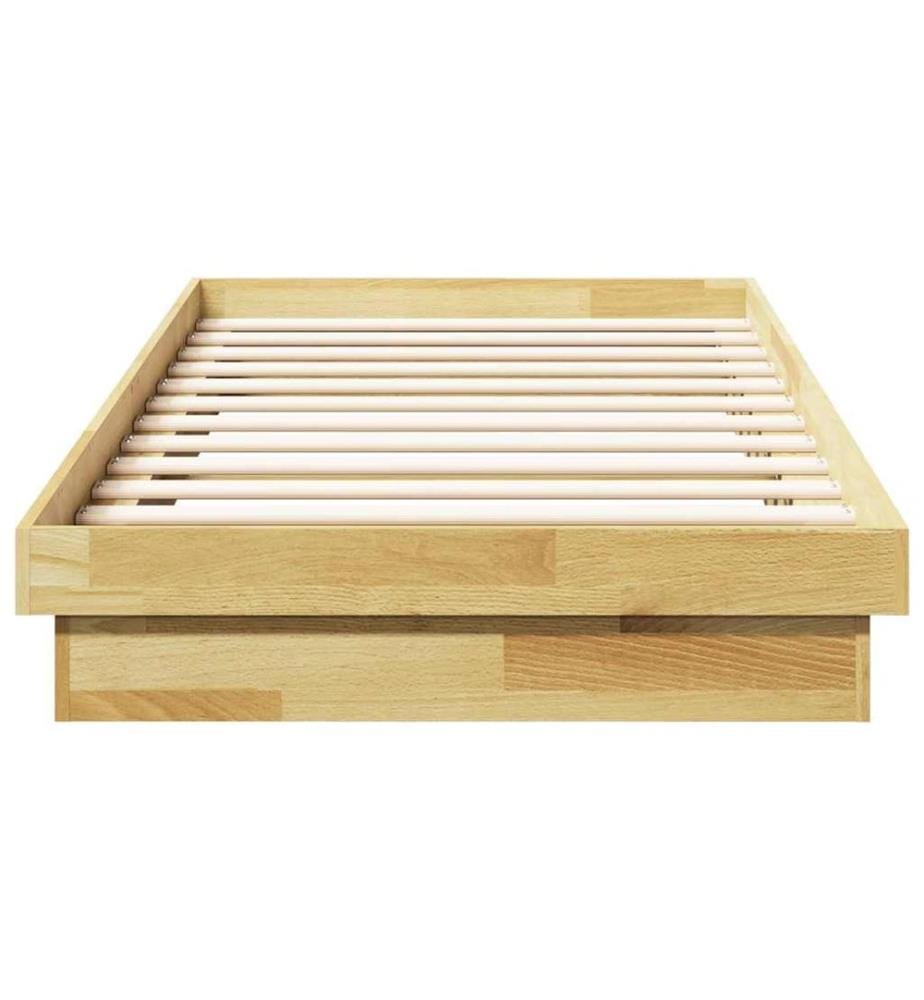 Cadre de lit sans matelas 80x200 cm bois massif de chêne