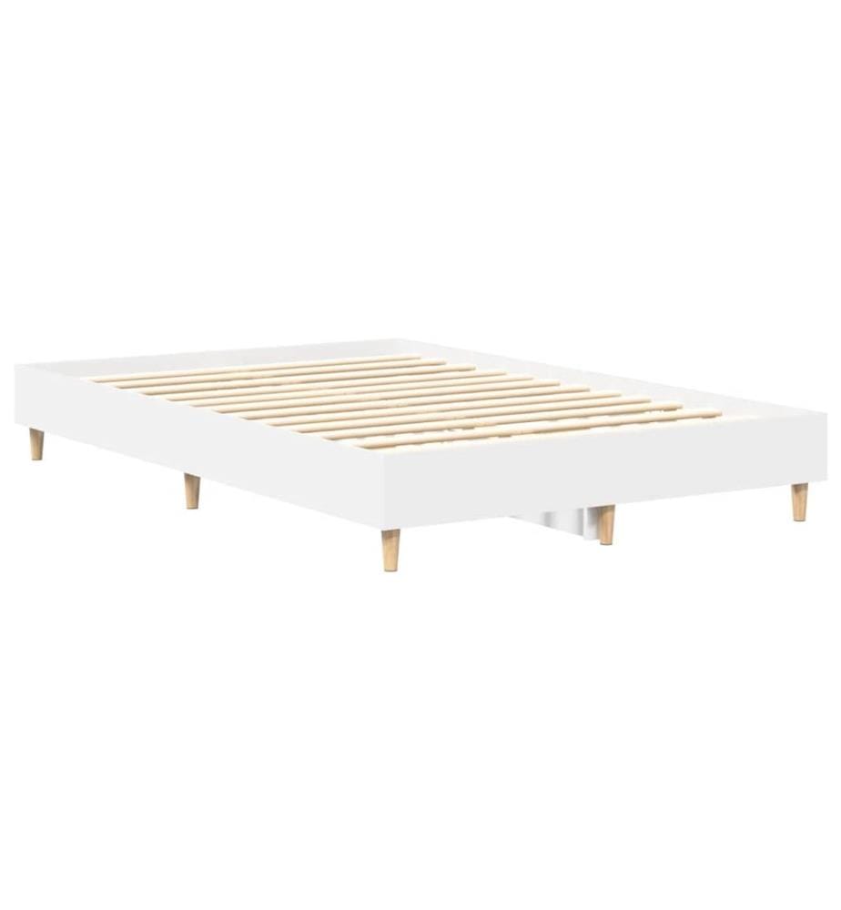 Cadre de lit sans matelas blanc 120x200 cm bois ingénierie