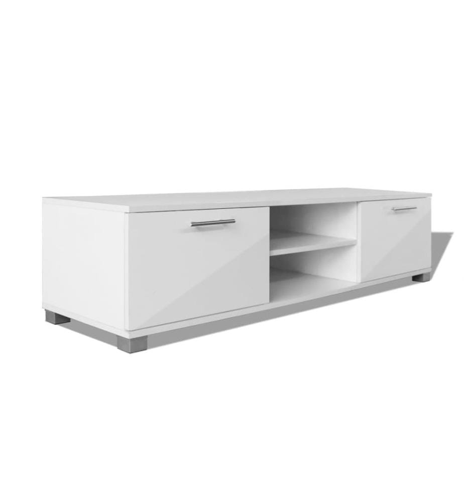 Meuble TV Blanc brillant 120x40,5x35 cm