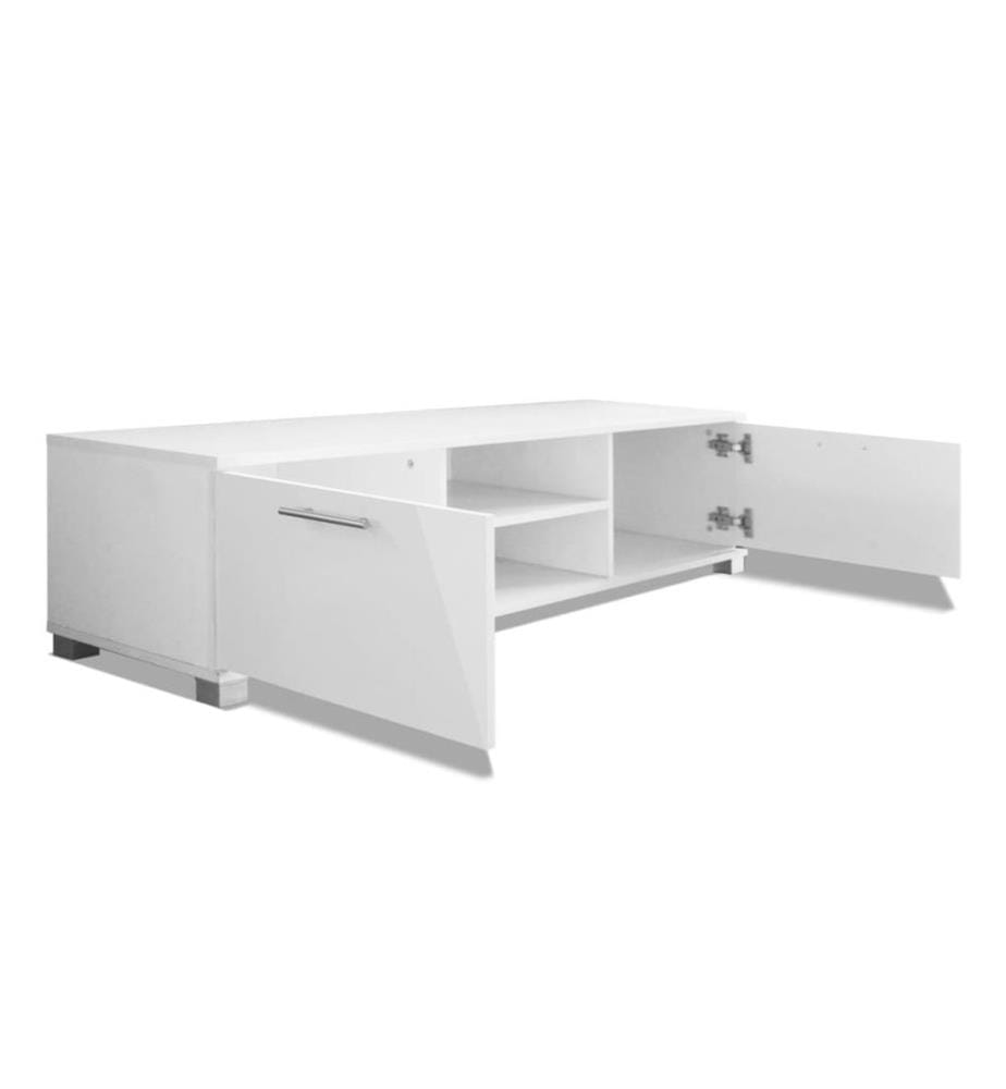 Meuble TV Blanc brillant 120x40,5x35 cm