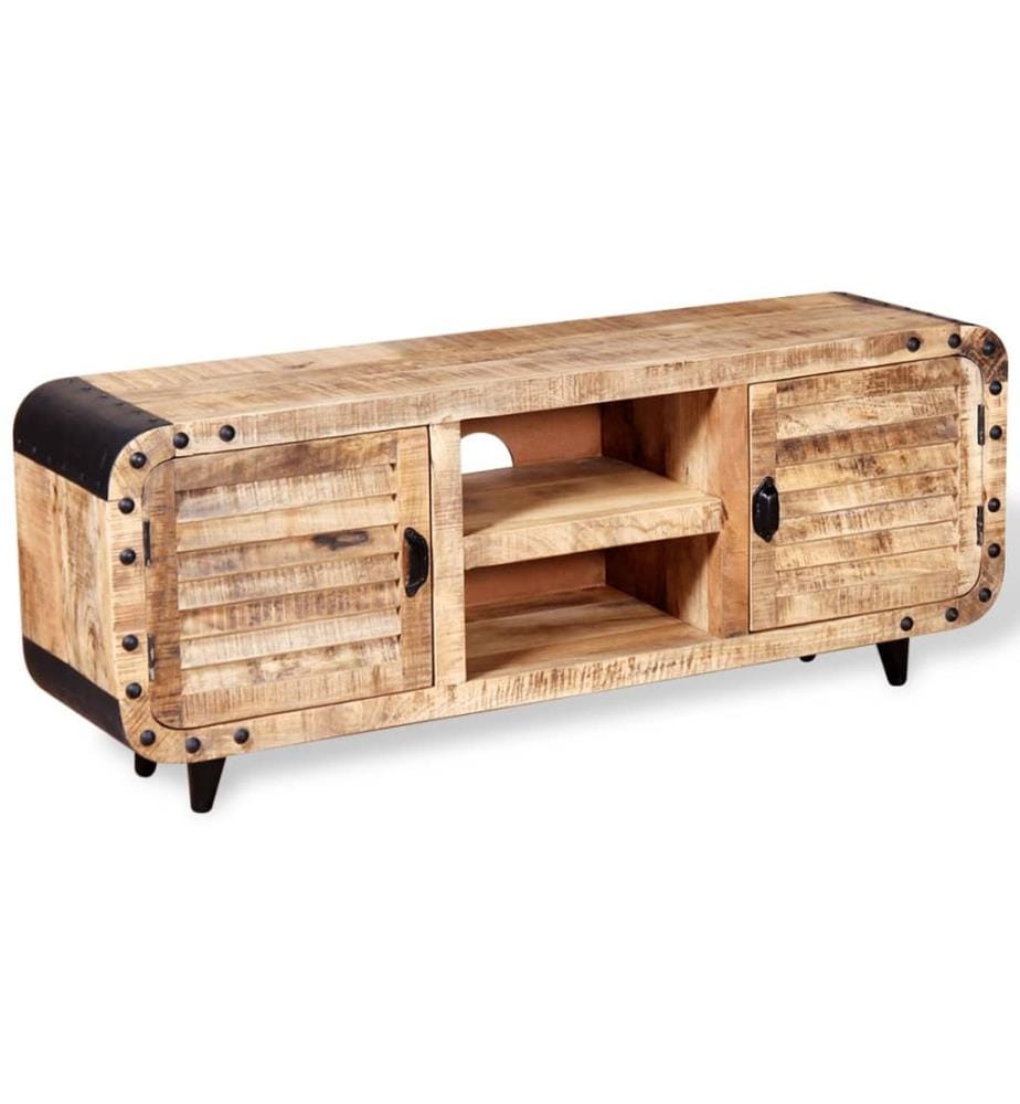 Meuble TV Bois de manguier massif 120x30x50 cm