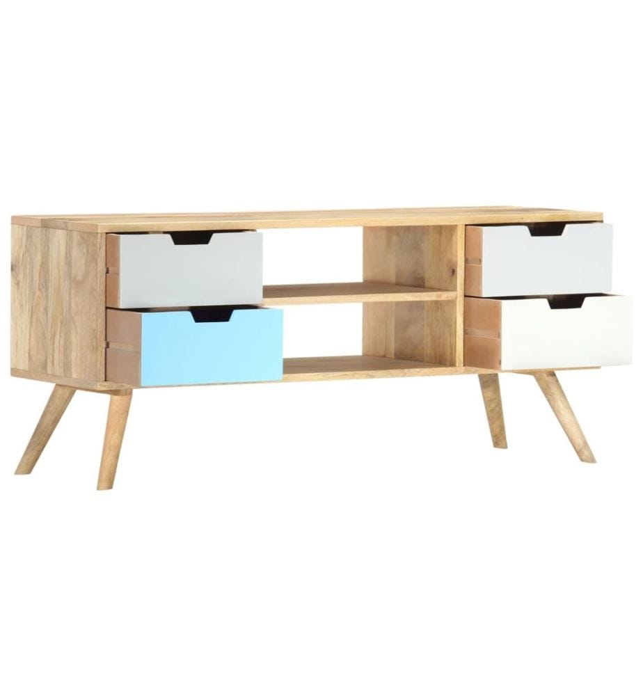Meuble TV 110x35x48 cm Bois de manguier massif