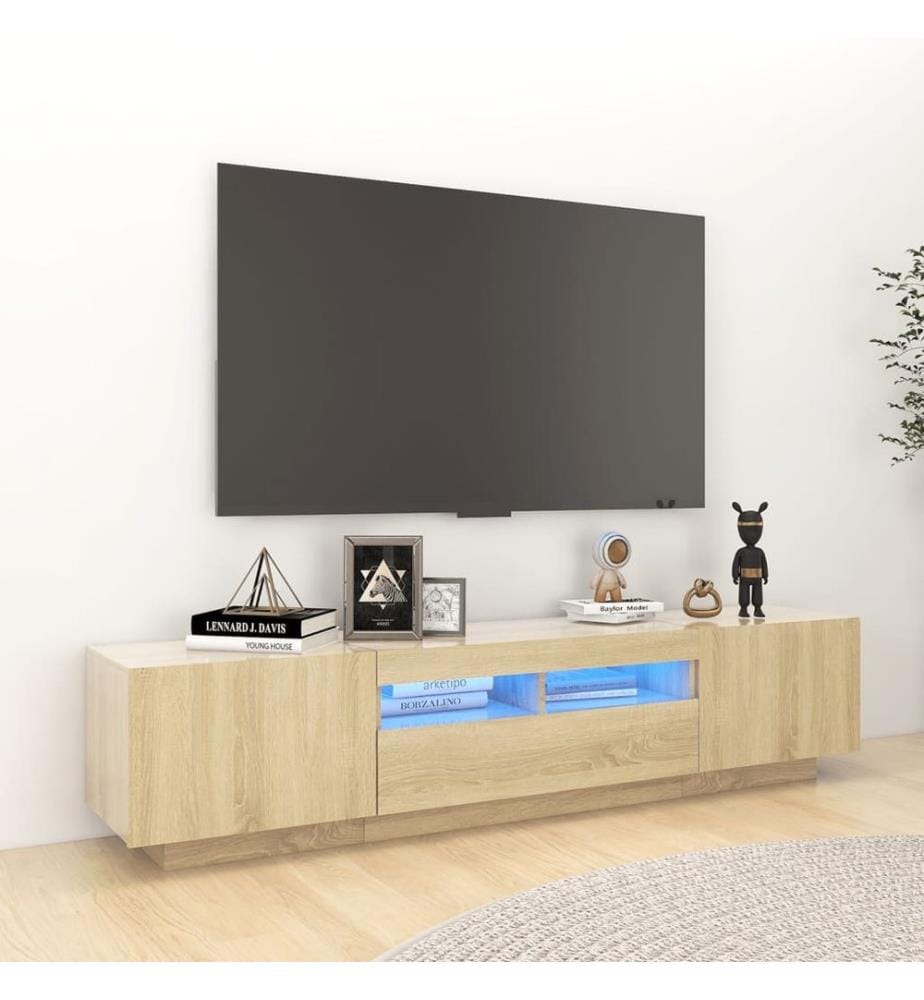 TV-Schrank mit LED-Leuchten Sonoma-Eiche 180x35x40 cm