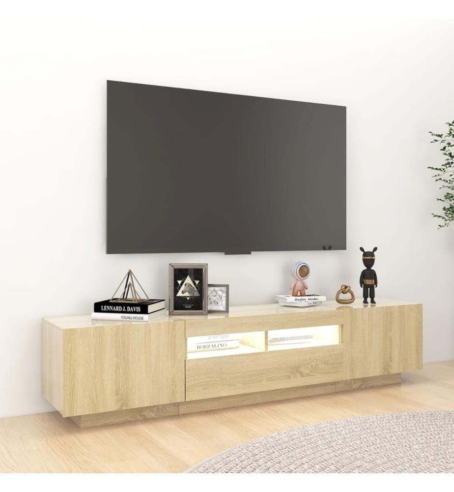 TV-Schrank mit LED-Leuchten Sonoma-Eiche 180x35x40 cm