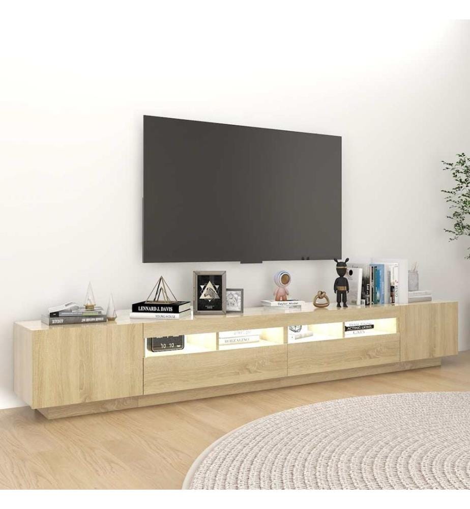 TV-Schrank mit LED-Leuchten Sonoma-Eiche 260x35x40 cm