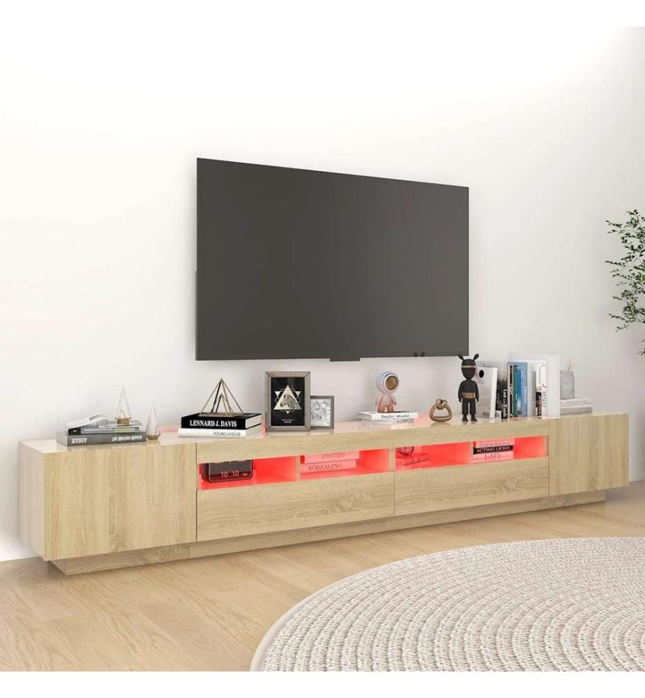 TV-Schrank mit LED-Leuchten Sonoma-Eiche 260x35x40 cm