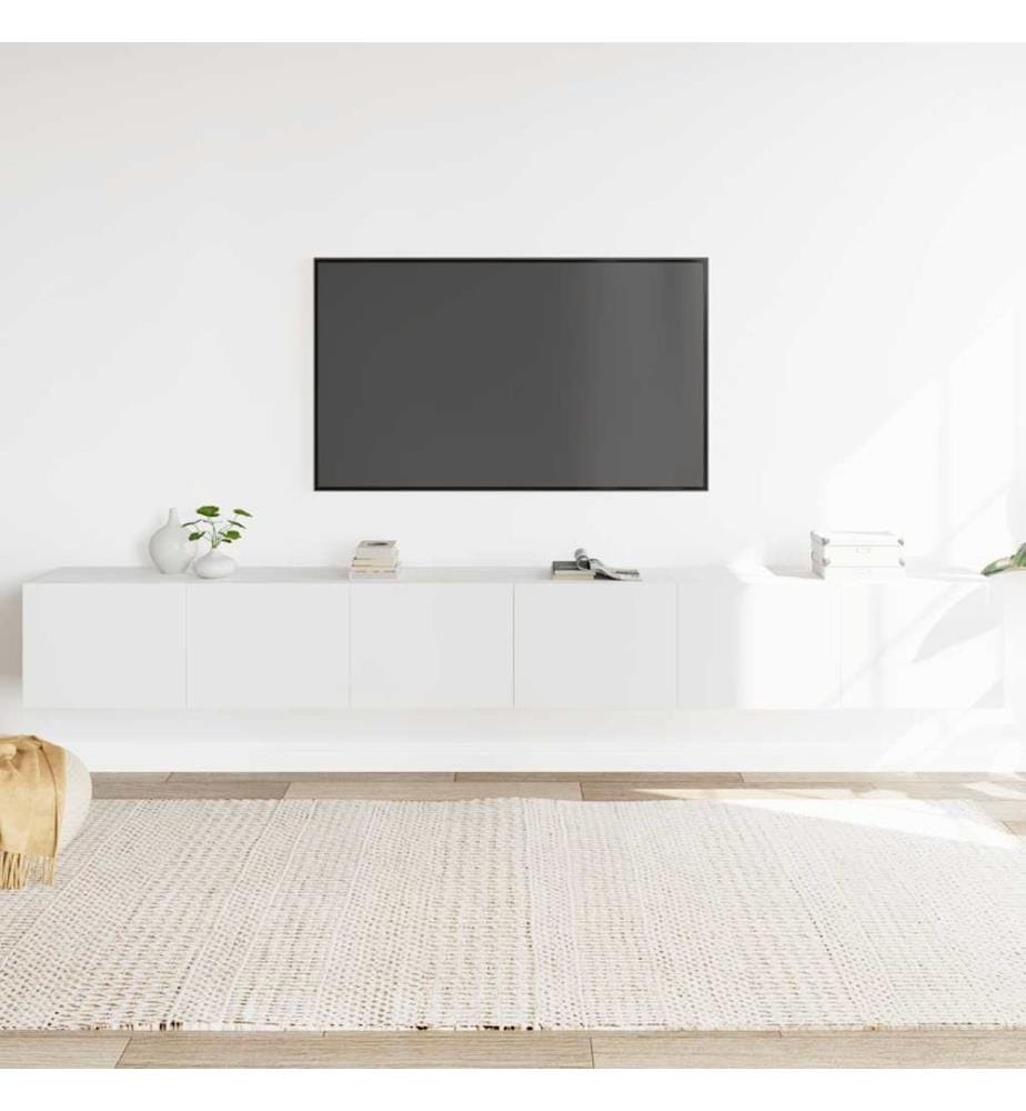 Ensemble de meubles TV 3 pcs Blanc Bois d'ingénierie