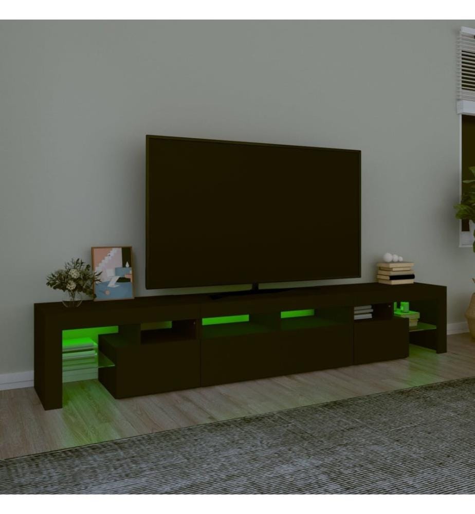 TV-Schrank mit LED-Leuchten Schwarz 230x36,5x40 cm