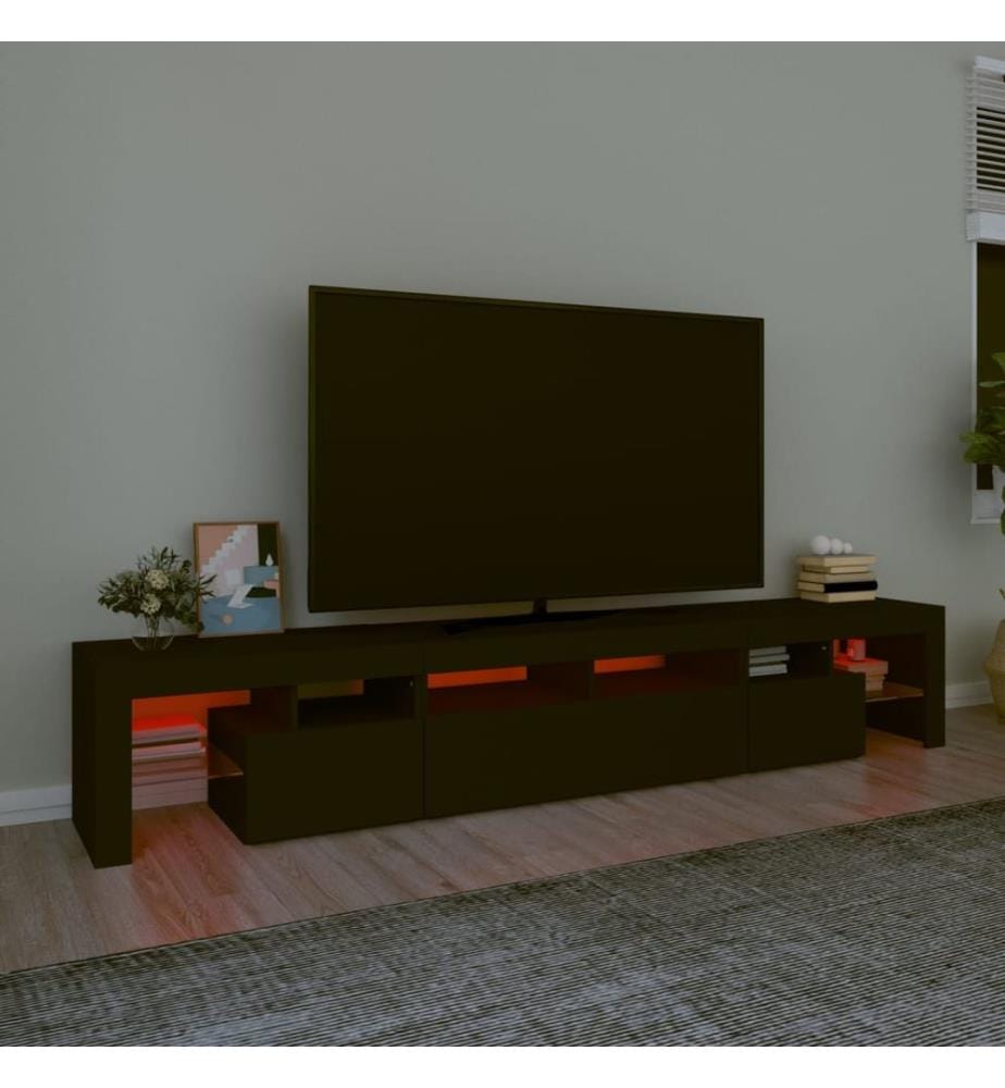 TV-Schrank mit LED-Leuchten Schwarz 230x36,5x40 cm