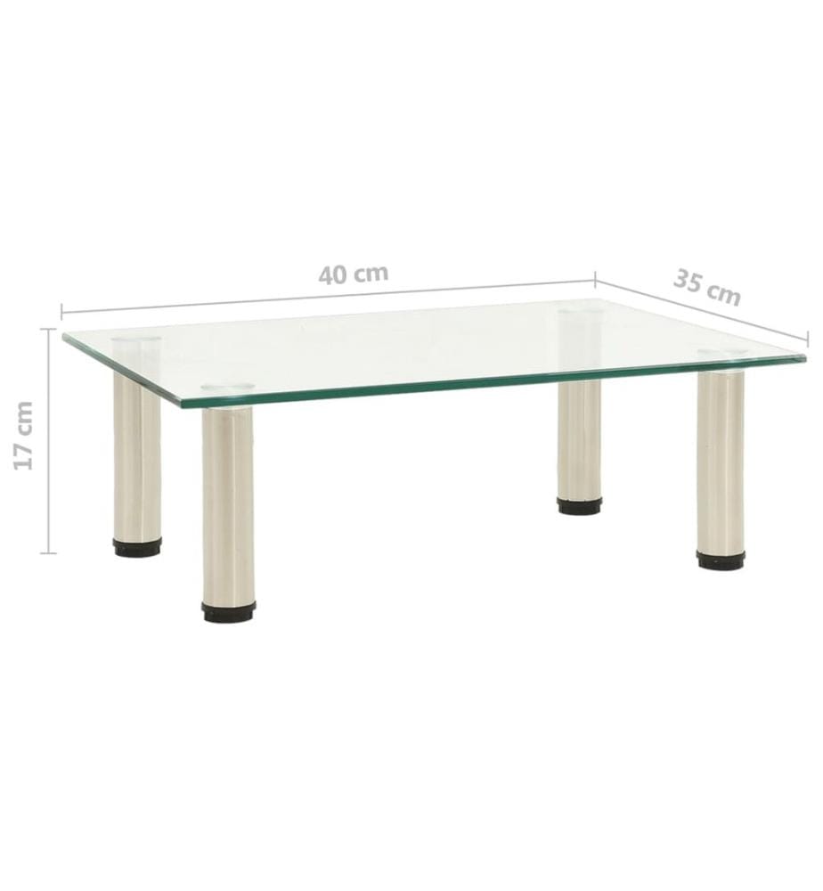 TV-Tisch 40x35x17 cm Transparentes Hartglas