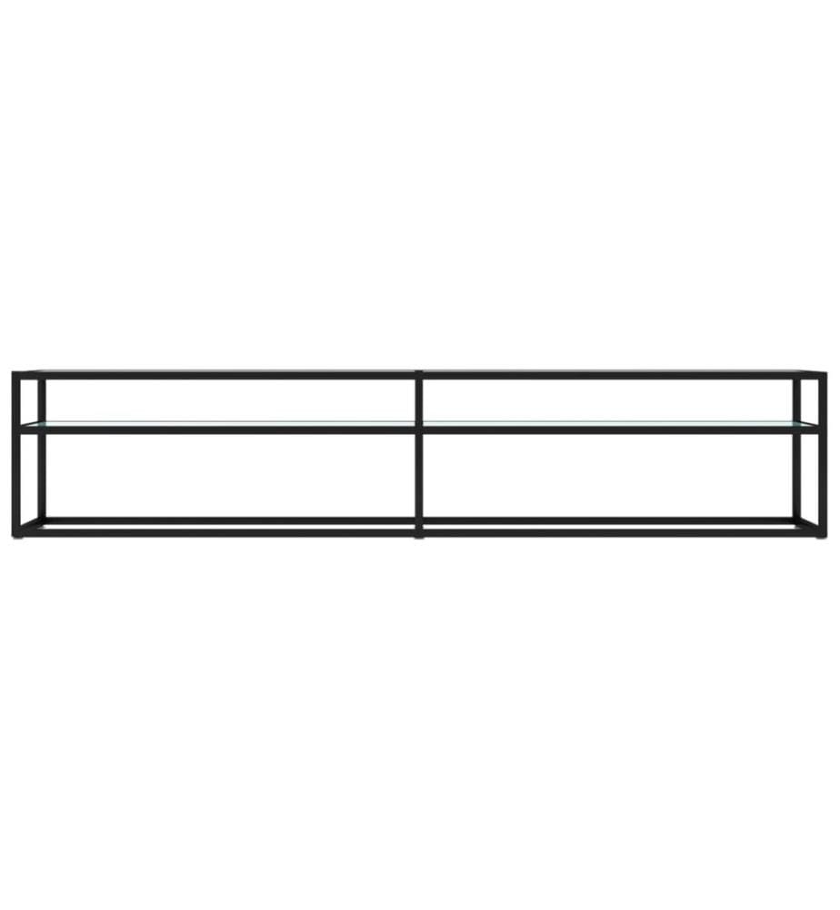 TV-Schrank Weiss Marmor-Optik 200x40x40,5 cm Hartglas