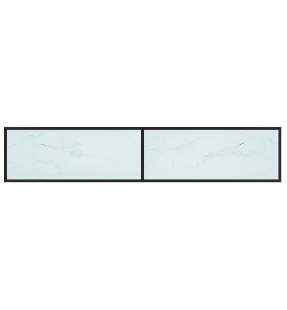 TV-Schrank Weiss Marmor-Optik 200x40x40,5 cm Hartglas